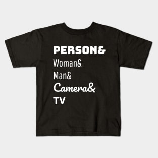 person woman man camera tv Kids T-Shirt